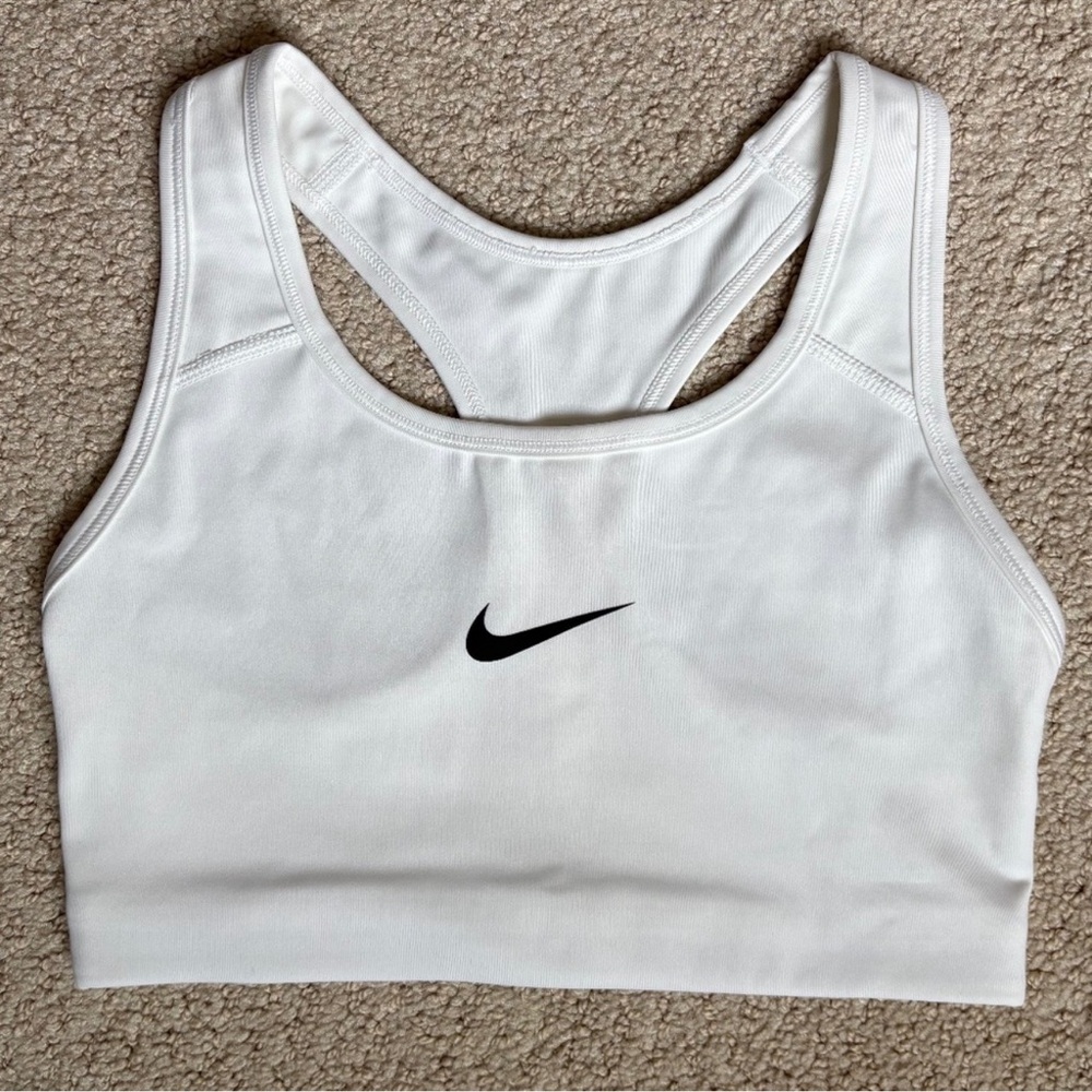 Nike DRI-FIT Swoosh sports bra white Small